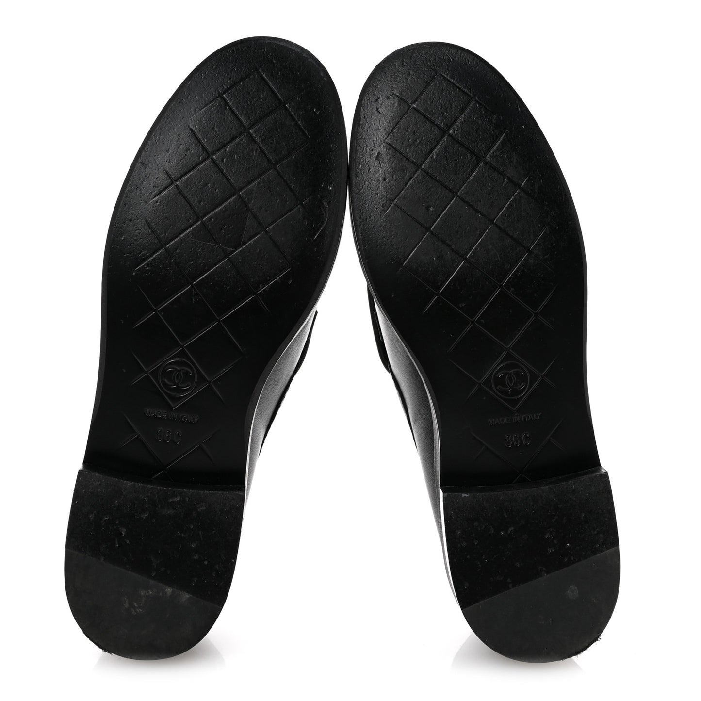 Lambskin Quilted CC Turnlock Loafers 36 Black