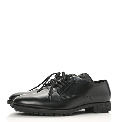 Louis Vuitton Calfskin Mens Formal Derby Shoes 9.5 Black 3 of 9