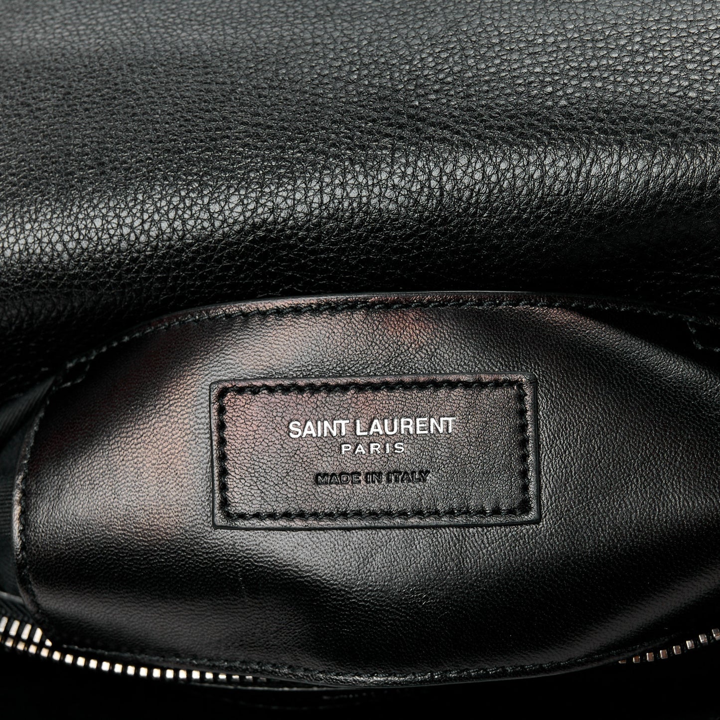 Sheepskin Matelasse Chevron Monogram Large College Satchel Black