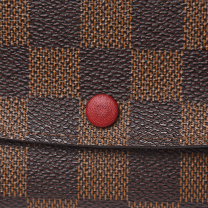 Louis Vuitton Damier Ebene Emilie Wallet Red 8 of 9