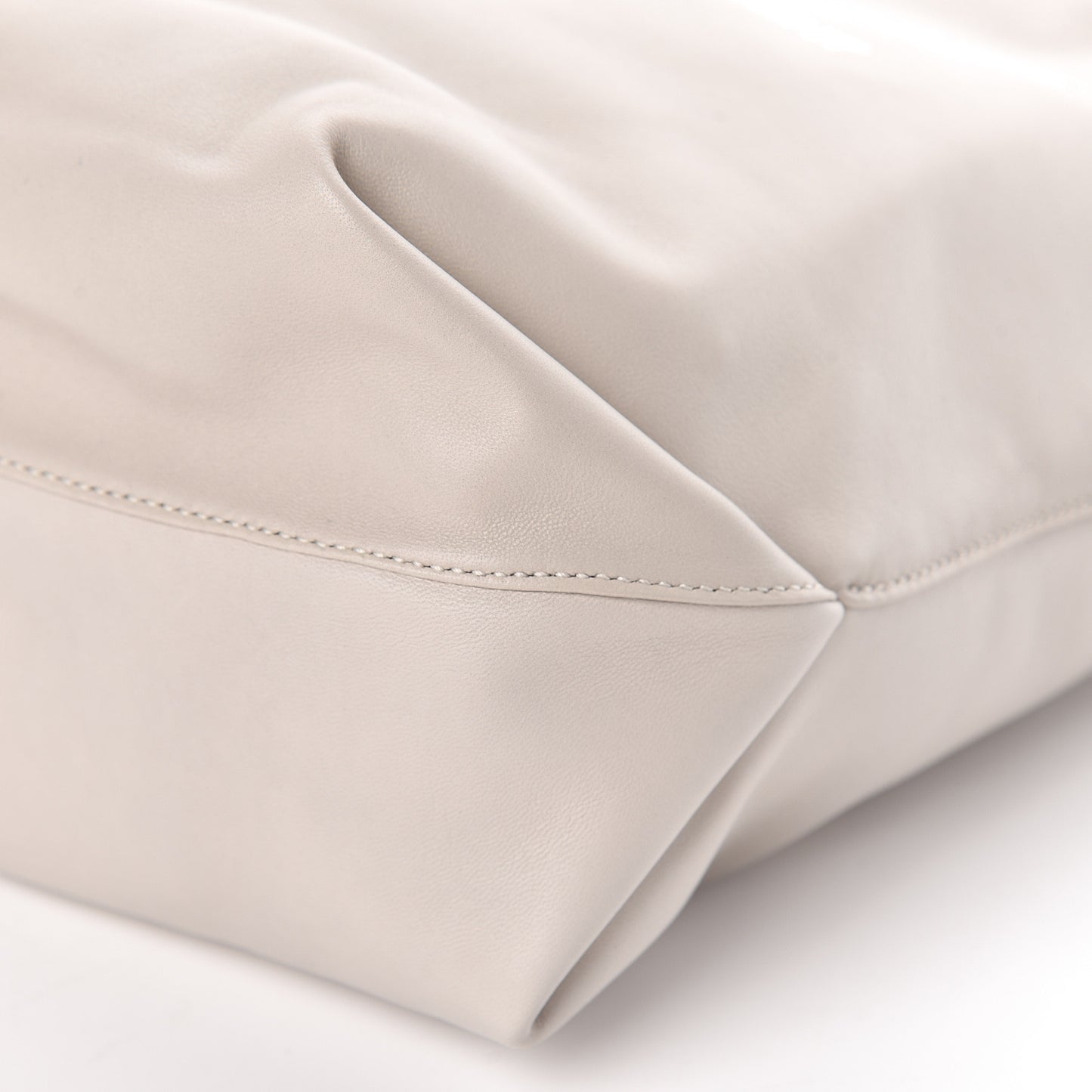 Lambskin Small Teddy Bucket Bag White
