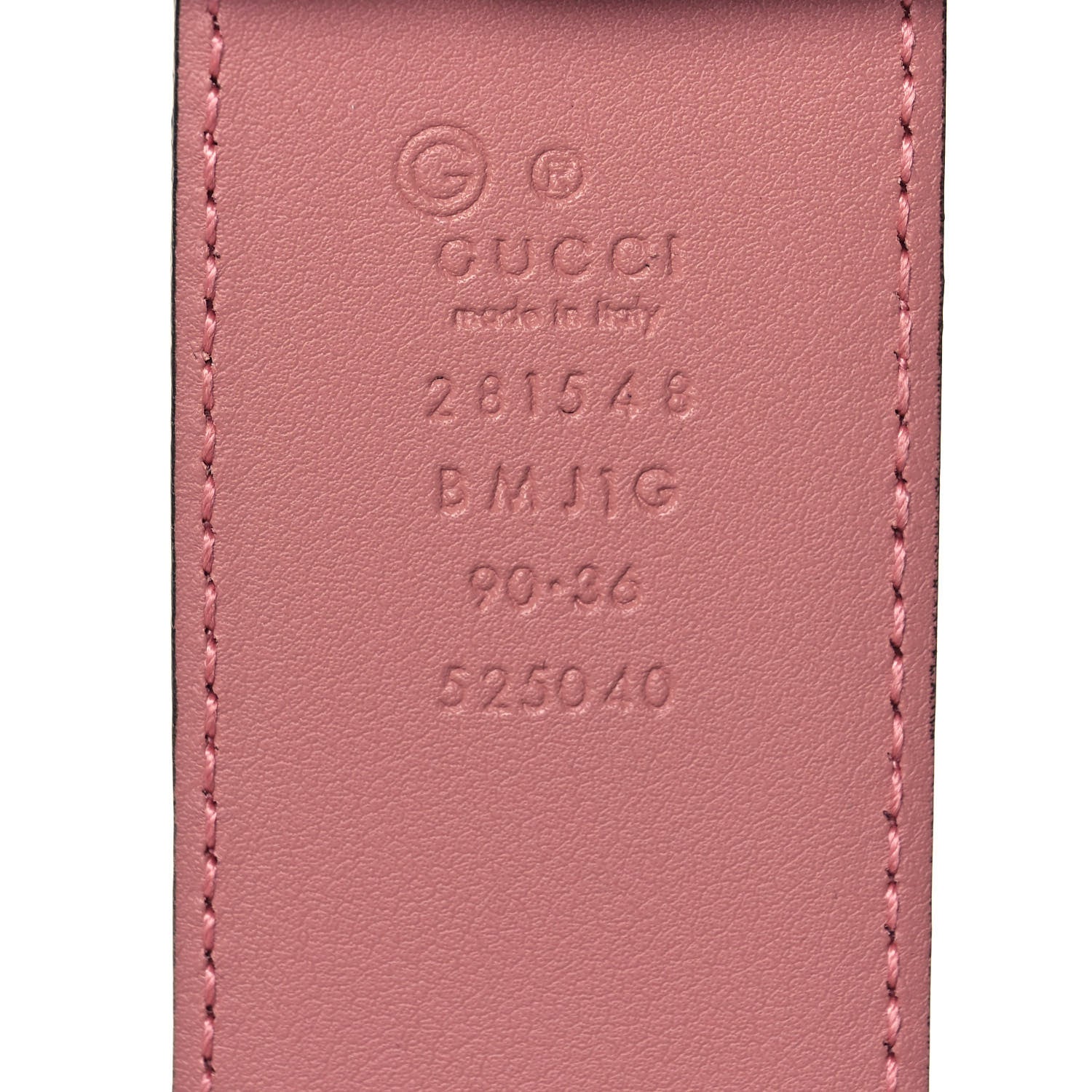 Gucci Soft Microguccissima Margaux Calfskin Belt 90 36 Soft Pink 4 of 4