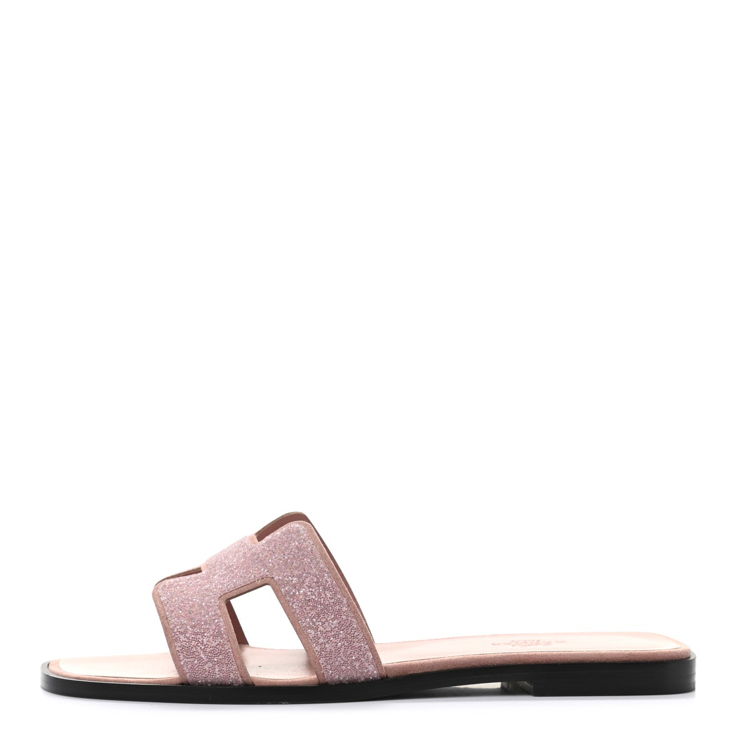Suede Goatskin Crystal Powder Oran Sandals 38.5 Rose