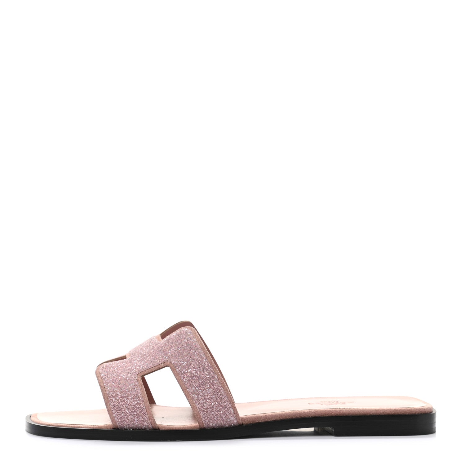 Hermes Suede Goatskin Crystal Powder Oran Sandals 38.5 Rose 1 of 8