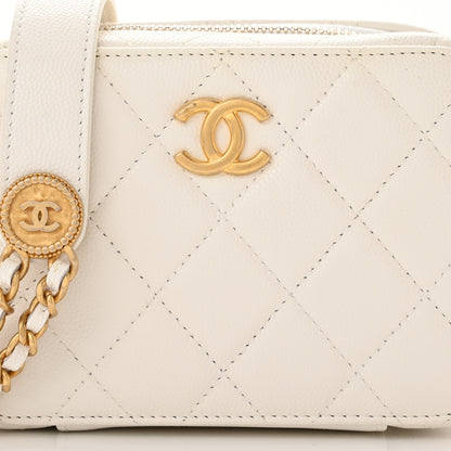 Chanel Caviar Quilted Twist Your Buttons Clutch With Chain White 8 of 14