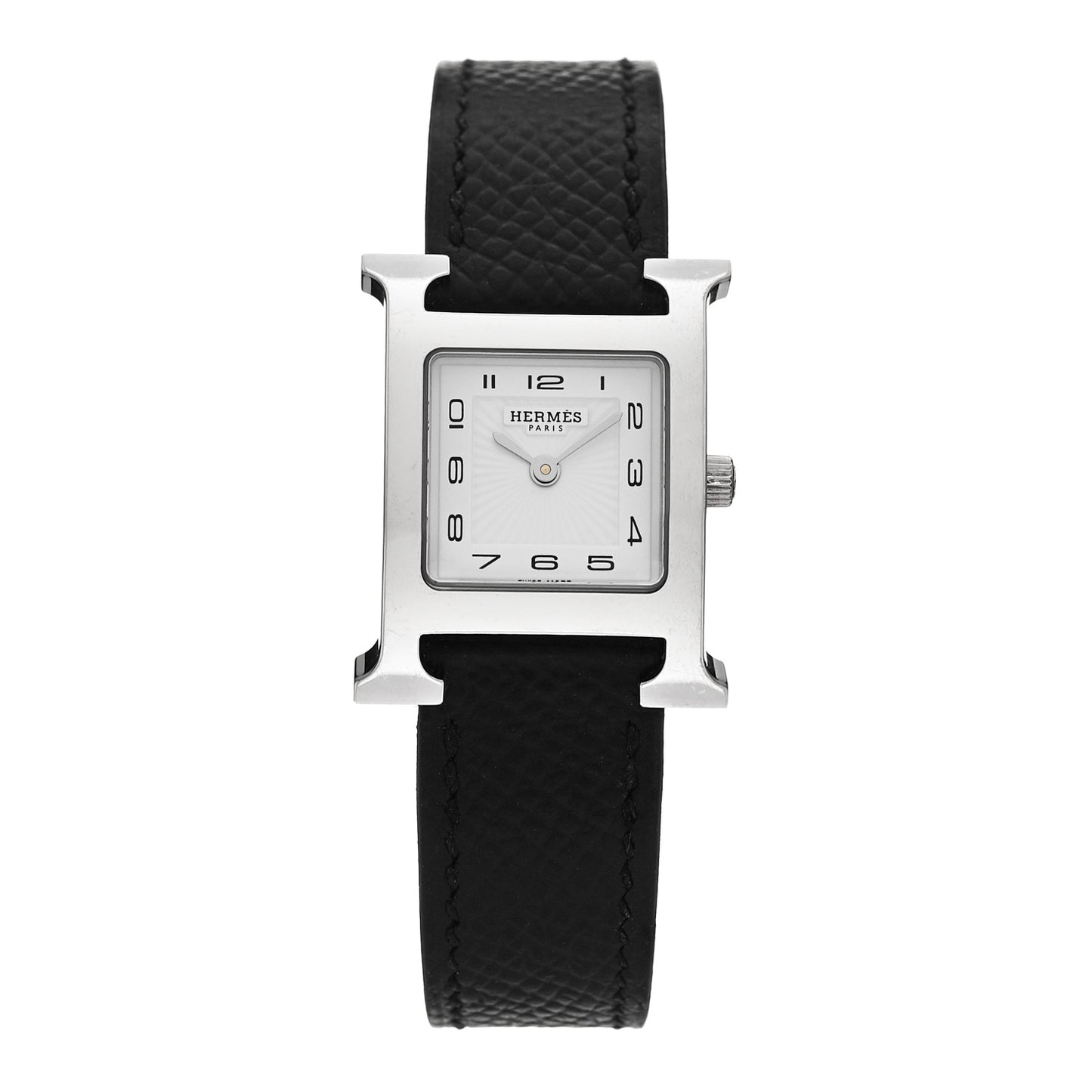 Stainless Steel Epsom 21mm Heure H Hour Quartz Watch Noir