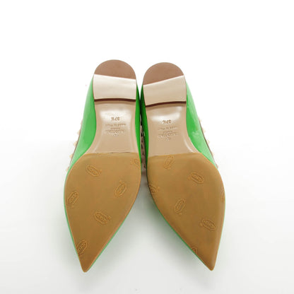 Valentino Garavani Patent Rockstud Ballerina Flats 37.5 Green Poudre 5 of 8