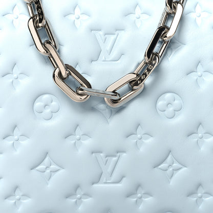 Louis Vuitton Lambskin Embossed Monogram Coussin PM Ice Blue 9 of 11