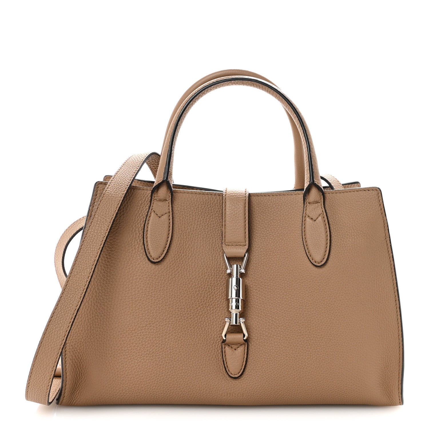 Gucci Soft Calfskin Small Jackie Top Handle Bag Taupe 1 of 10