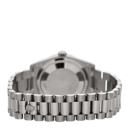 Rolex 18K White Gold Diamond Bezel 36mm Oyster Perpetual Day-Date President Watch Silver 118389 3 of 5