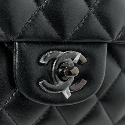Chanel Lambskin Quilted Medium Double Flap So Black 12 of 15