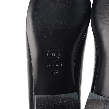 Chanel Lambskin Patent CC Cap Toe Ballerina Flats 36.5 Black 6 of 9