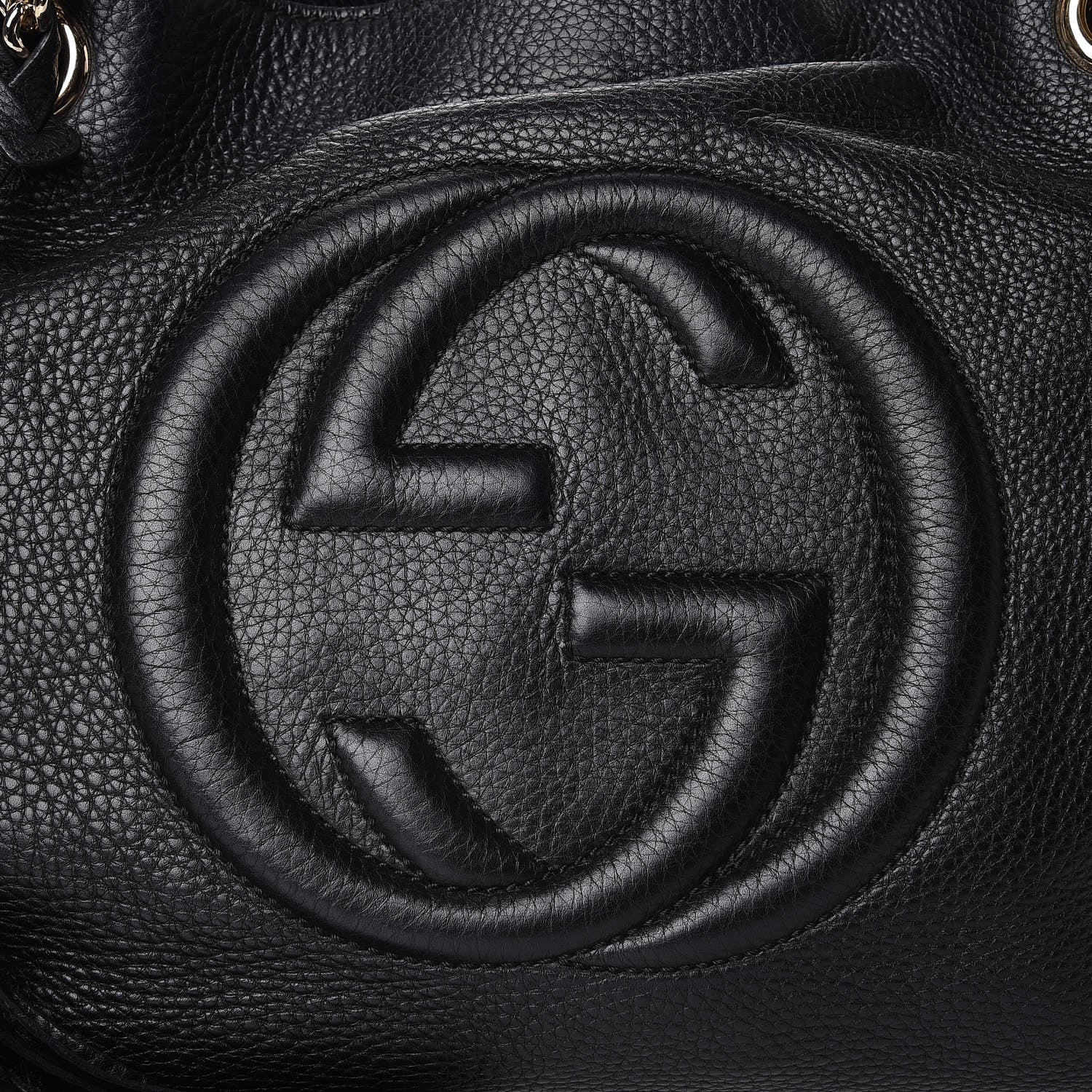Gucci Pebbled Calfskin Medium Soho Chain Shoulder Bag Black 11 of 11