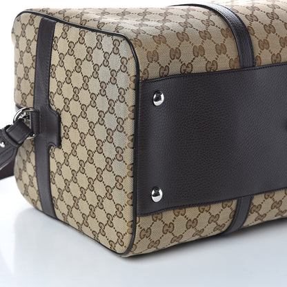 Gucci Monogram Dollar Calfskin Boston Duffle Bag Beige Ebony Testa di Moro Marrone Scuro 9 of 10