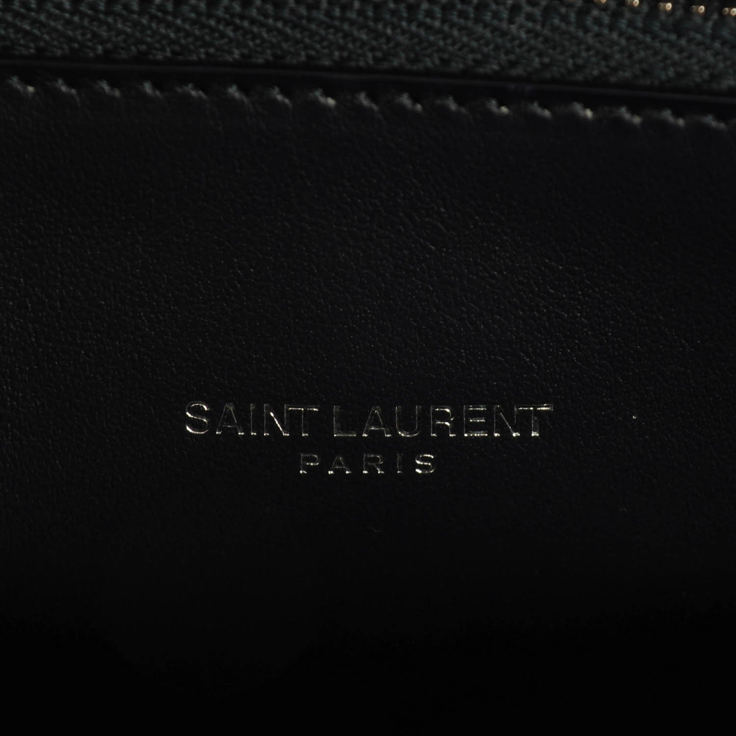 Saint Laurent Calfskin Crocodile Embossed Small Sac De Jour Deep Blue 7 of 7