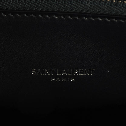 Saint Laurent Calfskin Crocodile Embossed Small Sac De Jour Deep Blue 7 of 7