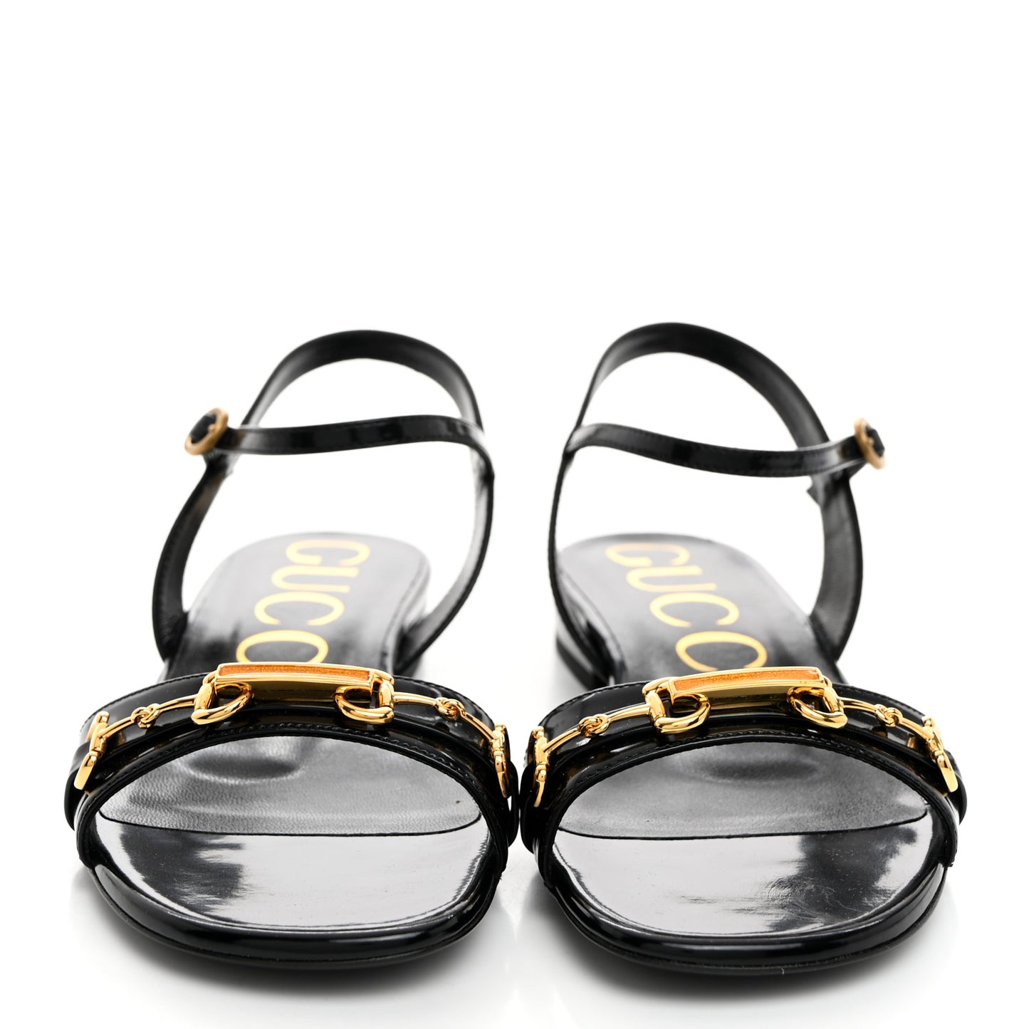 Patent Regent Horsebit Sandals 36 Black