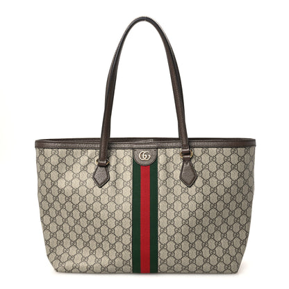 Gucci GG Supreme Monogram Medium Ophidia Shopping Tote Brown 1 of 10