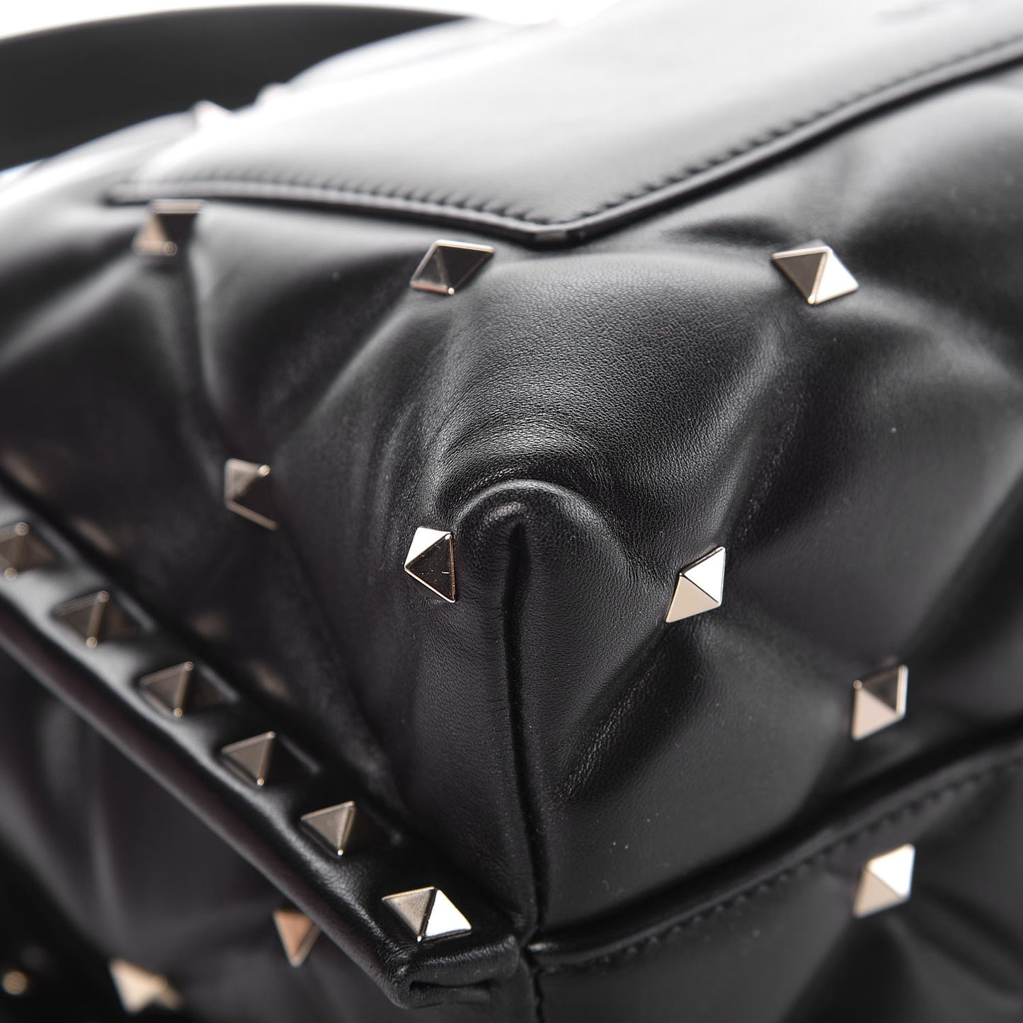 Lambskin VLTN Print Candystud Top Handle Bag Black