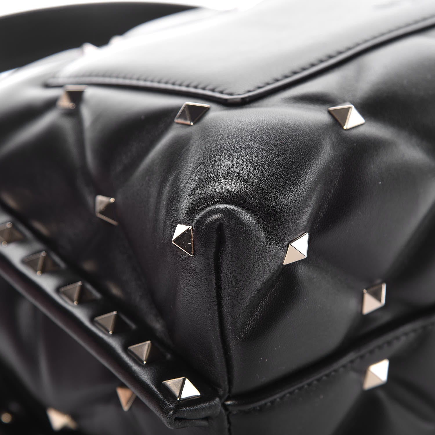 Valentino Garavani Lambskin VLTN Print Candystud Top Handle Bag Black 11 of 13