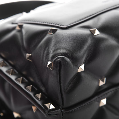 Valentino Garavani Lambskin VLTN Print Candystud Top Handle Bag Black 11 of 13