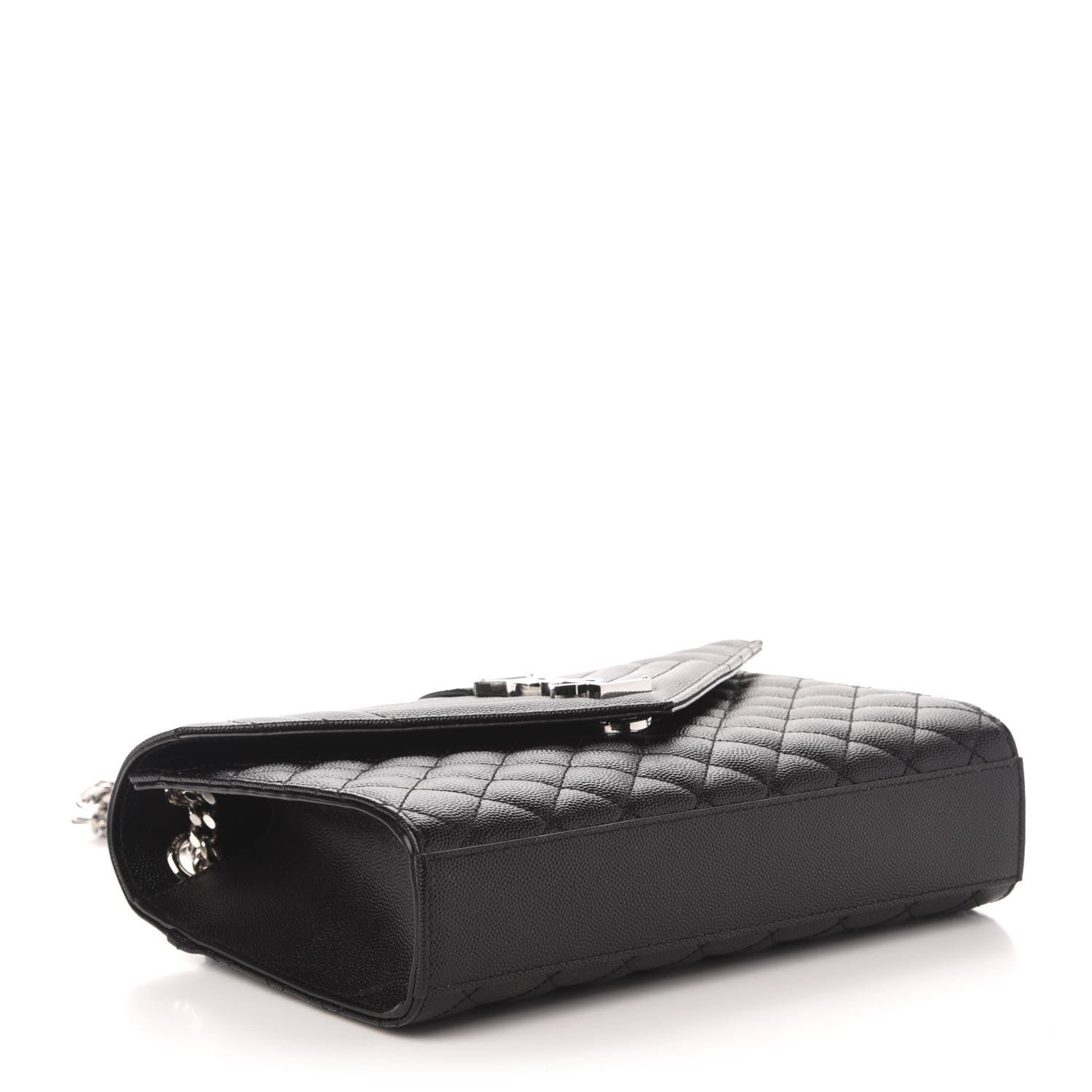 Saint Laurent Grain De Poudre Textured Mixed Matelasse Triquilt Medium Monogram Satchel Black 3 of 9
