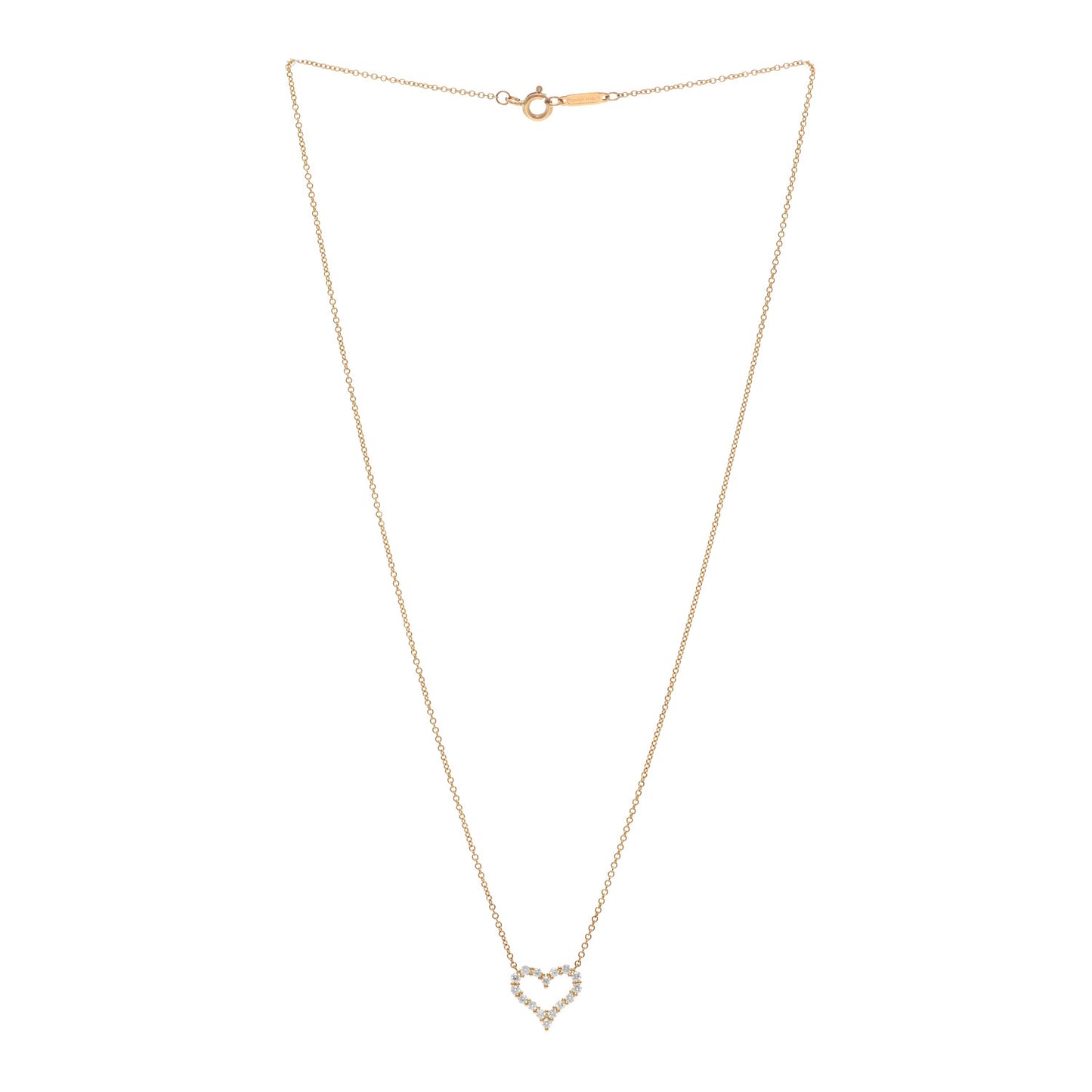 18K Yellow Gold Diamond Mini Heart Pendant Necklace