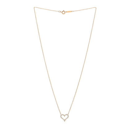 Tiffany 18K Yellow Gold Diamond Mini Heart Pendant Necklace 3 of 5