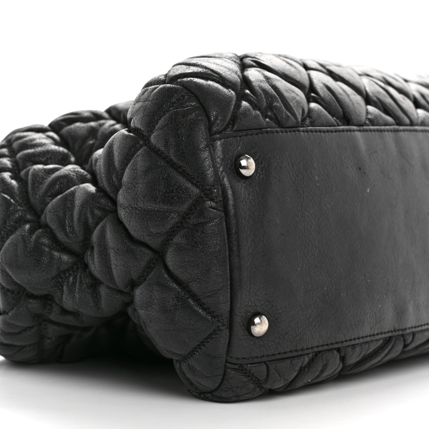 Chanel Calfskin Bubble Quilt Bowler Black 9 of 14