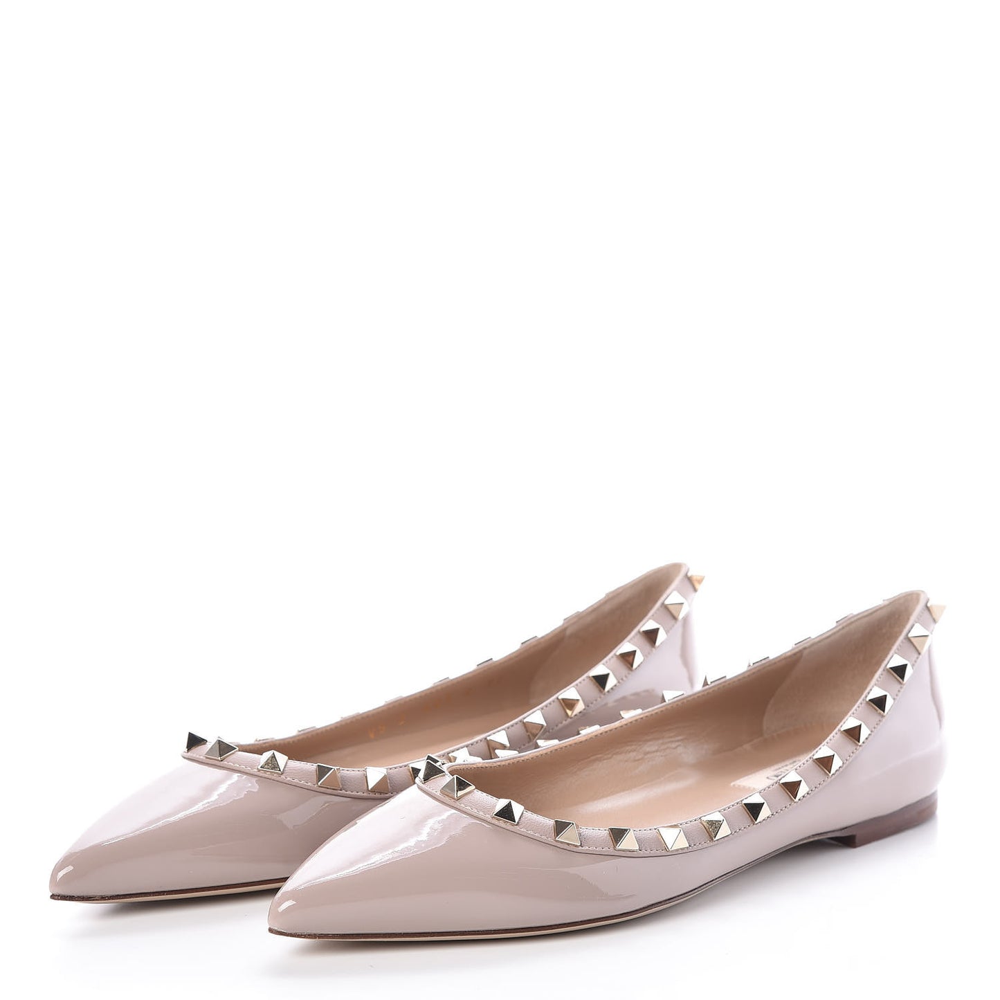 Patent Rockstud Ballerina Flats 37.5 Poudre