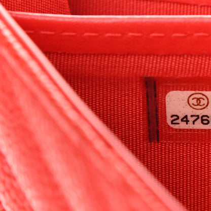 Chanel Caviar Chevron Quilted Wallet Red 8 of 16