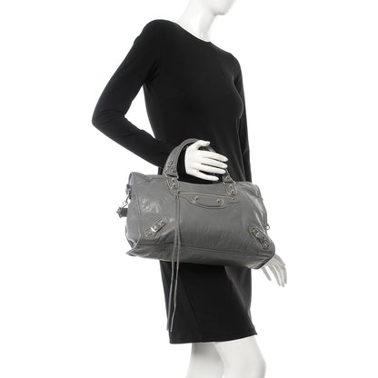 Balenciaga Chevre Silver Metallic Edge Hardware City Gris Cendre 3 of 8