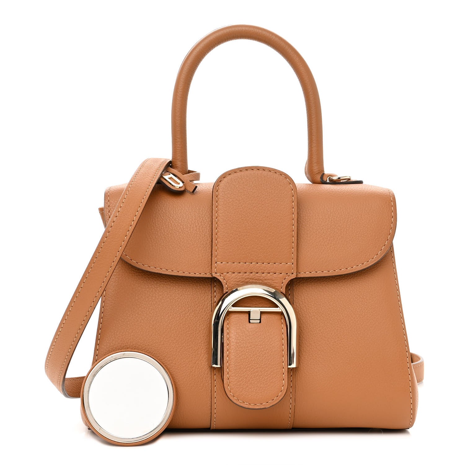 Delvaux Grained Calfskin Mini Brillant Satchel Natural 1 of 10