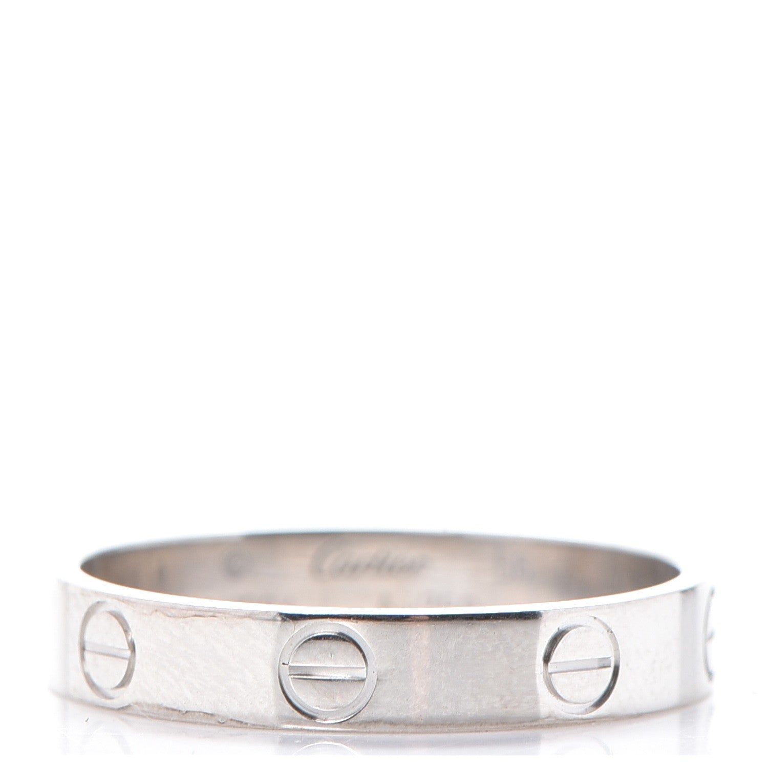 Cartier 18K White Gold 3.5mm LOVE Wedding Band Ring 56 7.75 1 of 5
