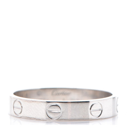 Cartier 18K White Gold 3.5mm LOVE Wedding Band Ring 56 7.75 1 of 5