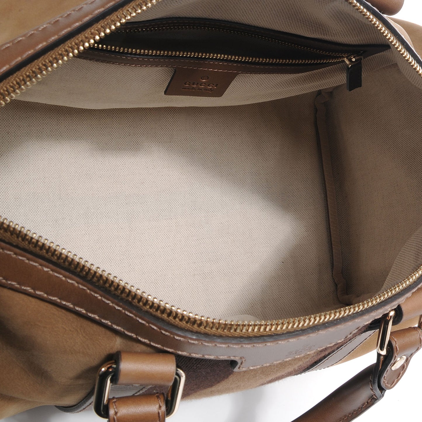 Nubuck Leather Vintage Web Medium Boston Light Brown