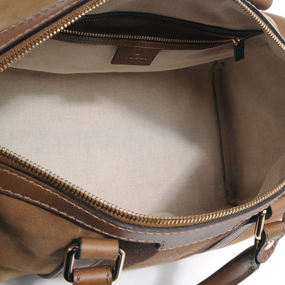 Gucci Nubuck Leather Vintage Web Medium Boston Light Brown 6 of 9