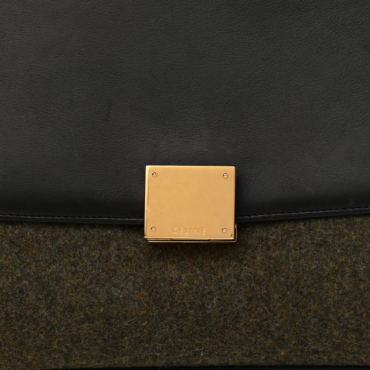 Smooth Calfskin Felt Trapeze Khaki