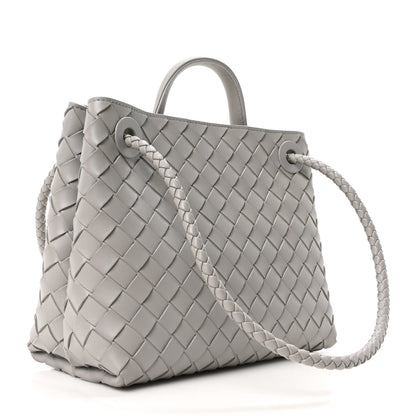 Bottega Veneta Nappa Intrecciato Small Andiamo Shoulder Bag Sterling 3 of 9