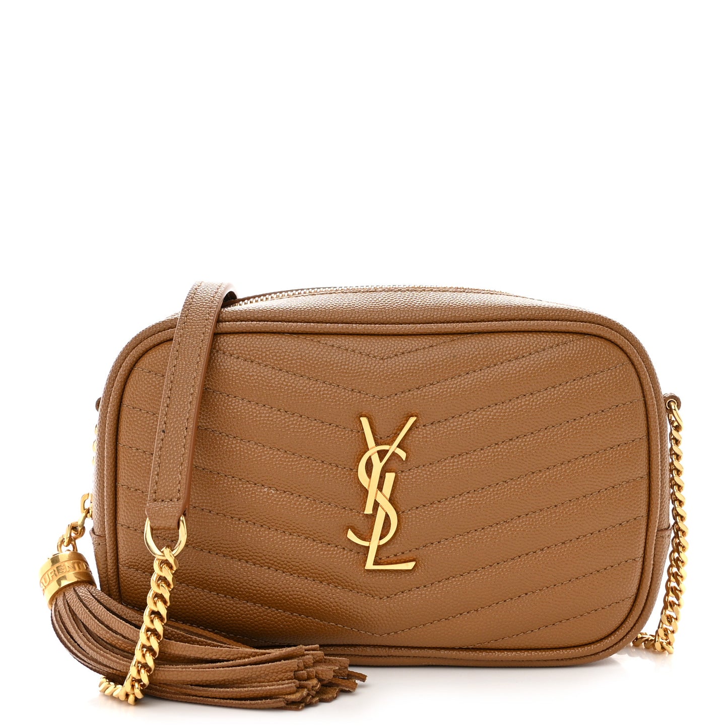 Grain De Poudre Matelasse Monogram Mini Lou Camera Bag Dark Natural