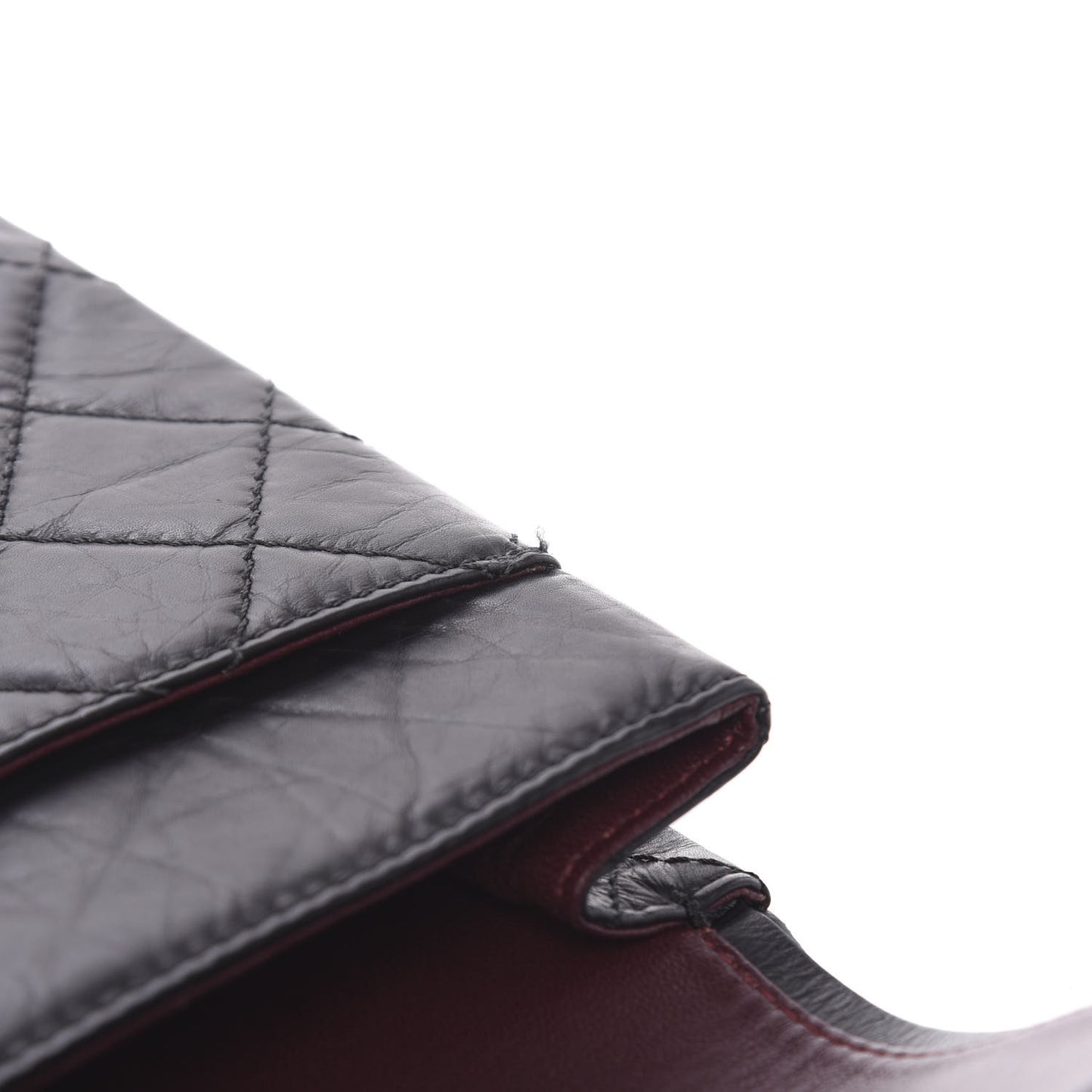 Aged Calfskin Quilted 2.55 Reissue 227 Flap Black