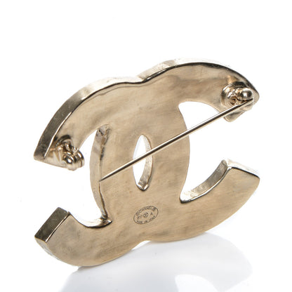 Chanel Resin CC Brooch Gold Red Purple 3 of 4