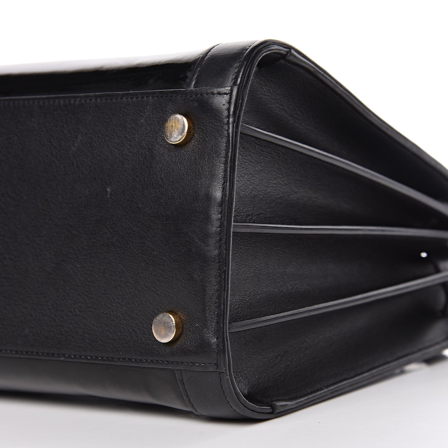 Patent Calfskin Small Sac de Jour Black