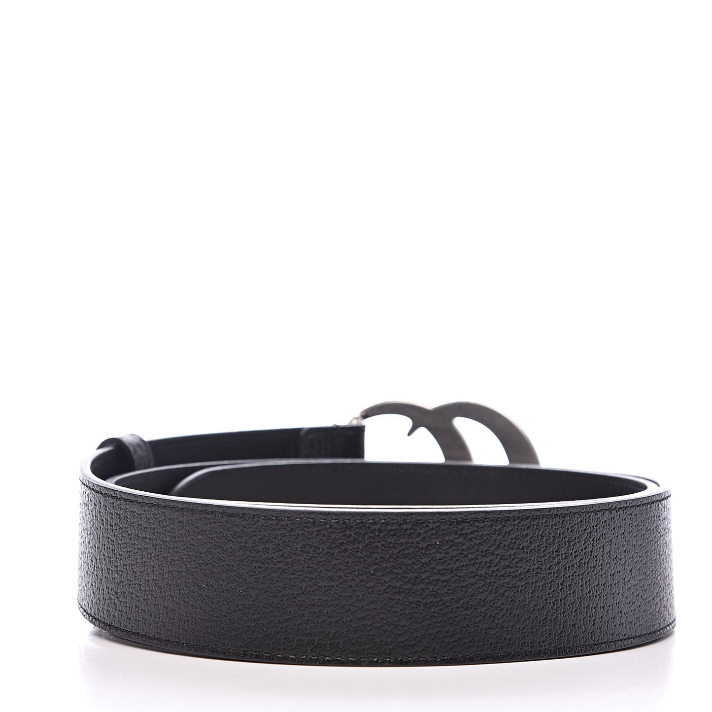 Textured Dollar Calfskin Nickel Double G 40mm Belt 95 38 Black