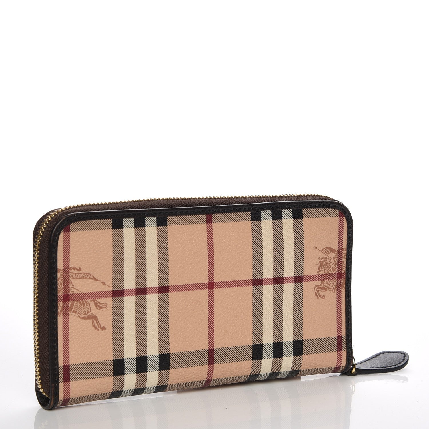 Burberry Haymarket Check Large Ziggy Zip Around Wallet Chocolate 3 of 7