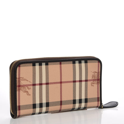 Burberry Haymarket Check Large Ziggy Zip Around Wallet Chocolate 3 of 7