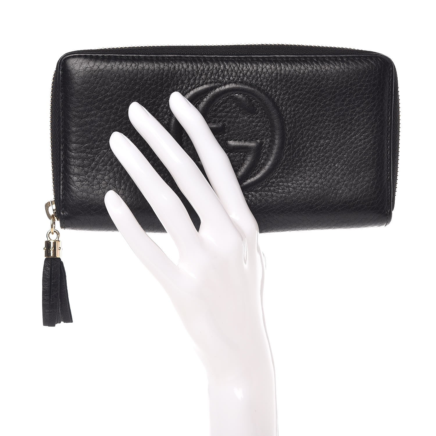 Gucci Pebbled Calfskin Soho Zip Around Wallet Black 2 of 8