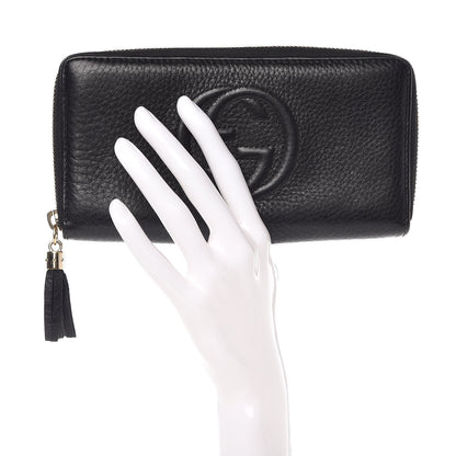 Gucci Pebbled Calfskin Soho Zip Around Wallet Black 2 of 8