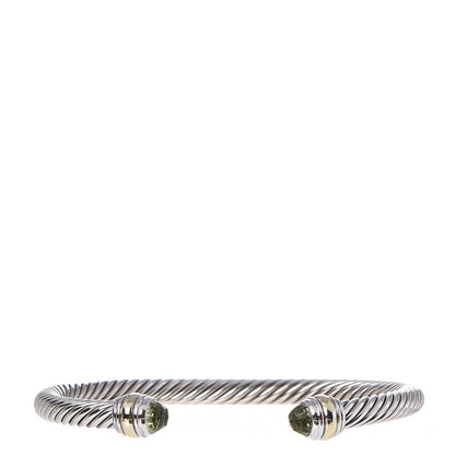 David Yurman Sterling Silver 14K Yellow Gold Prasiolite 5mm Cable Classics Bracelet 1 of 4
