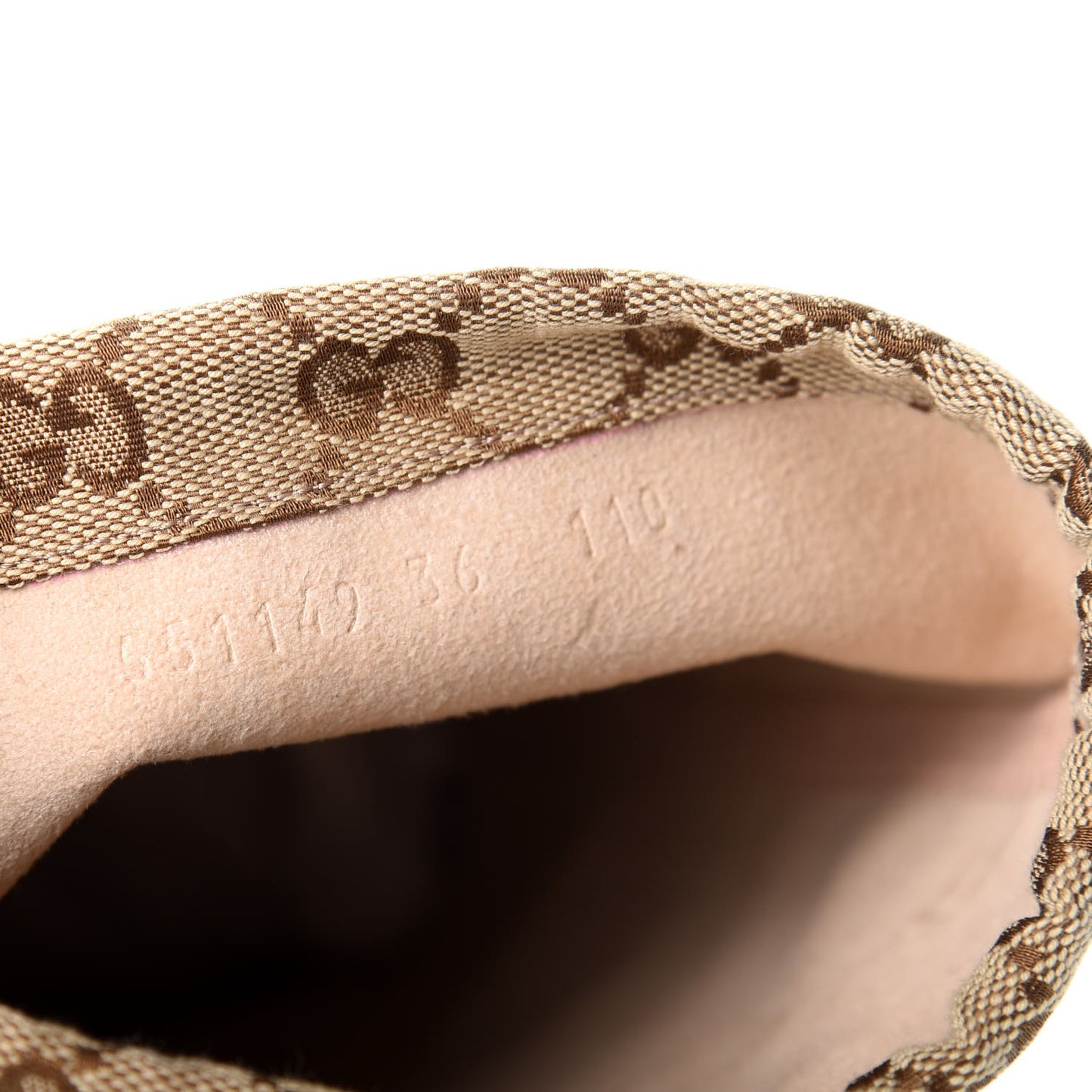 Monogram Lisa Mid Heel Boots 36 Beige Ebony
